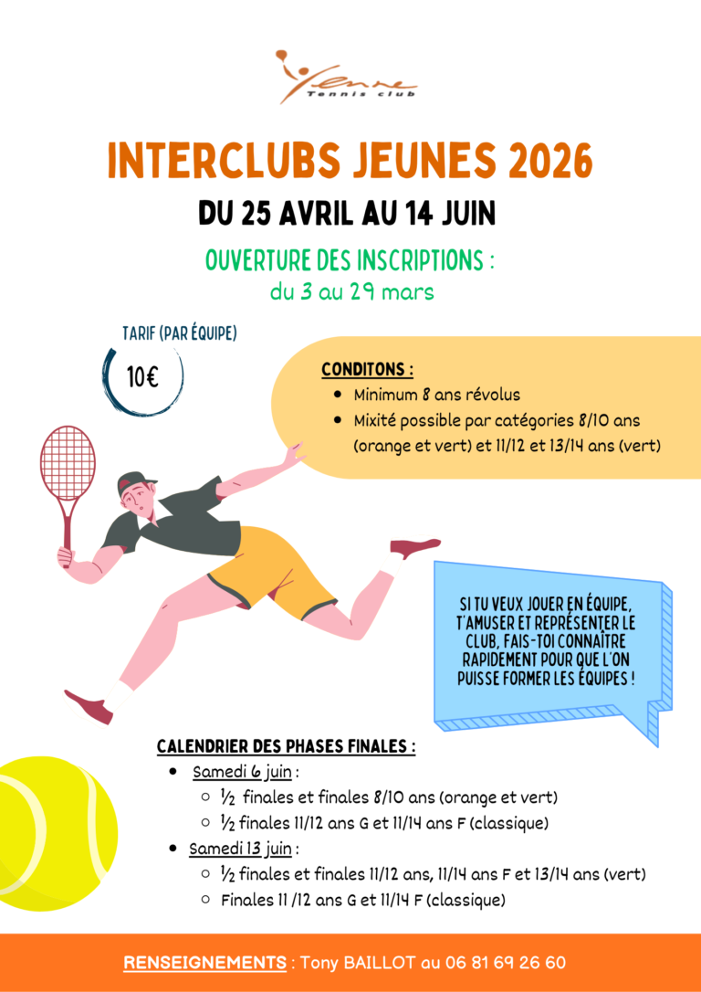 Interclubs jeunes 2026