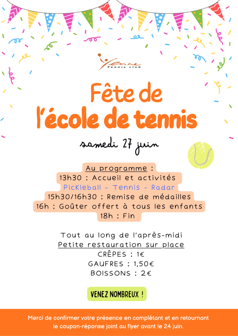 Affiche fête école de tennis 2026