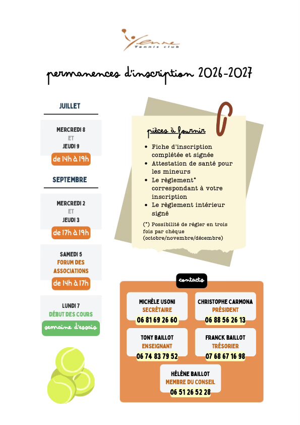 Permanences d'inscription