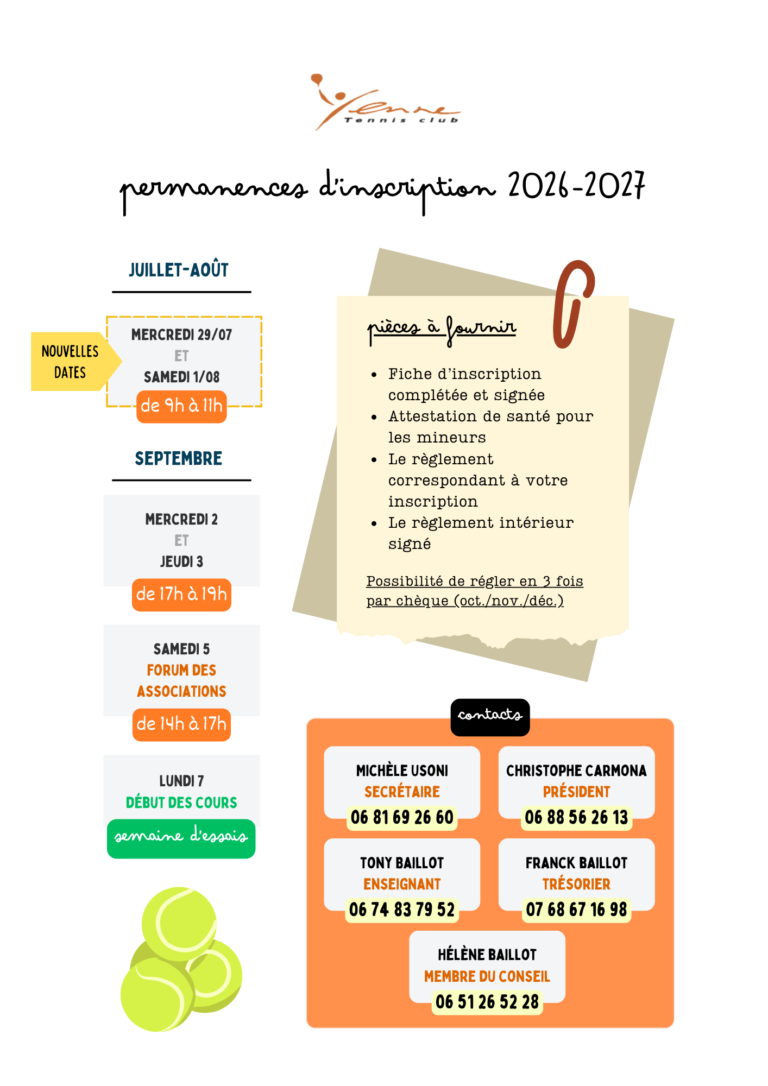 Permanences d'inscription